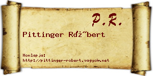 Pittinger Róbert névjegykártya